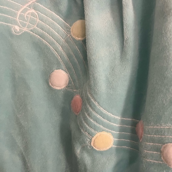 Blue Green Velour footed European Baby Romper Made in Austria - Picture 6 of 7